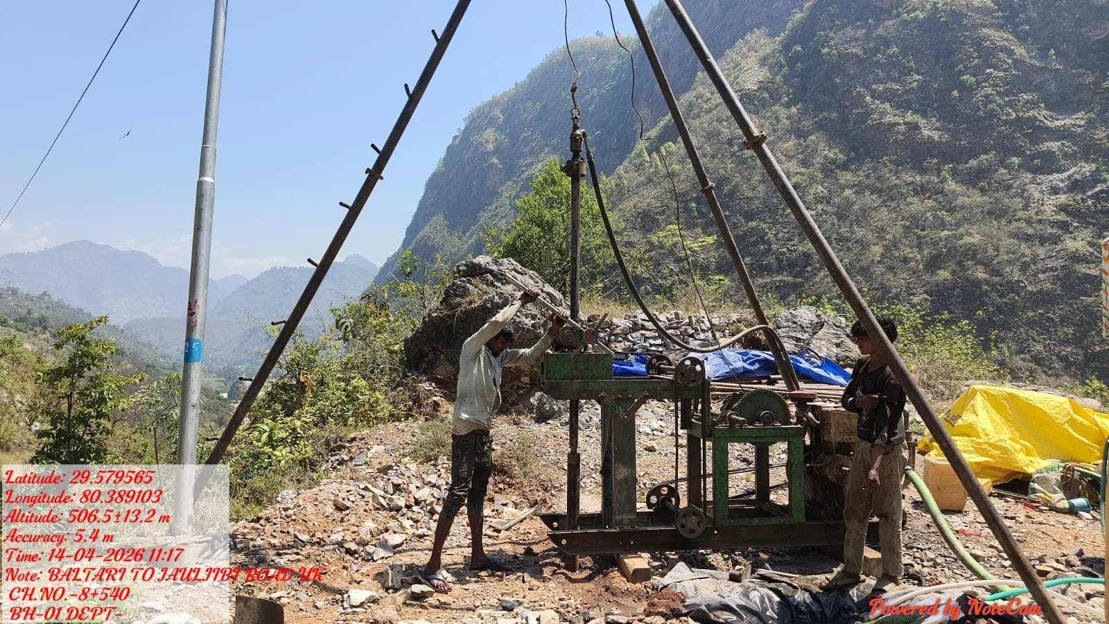 Geotechnical investigation and borehole drilling at a project site